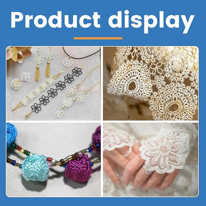BUTUZE Tatting Shuttle Kit, 5 PCS Plastic Tatting Shuttle with Beading Needles Crochet Hooks Knitting Needles Big Eye Needles Tatting Needles for DIY Hand Lacemaking Craft Tool Weave Yarn Set