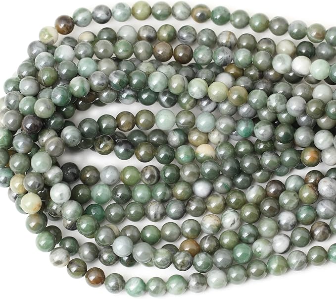 cheavian 45pcs 8mm natural sinkiang jade gemstone round loose beads for jewelry making 1 strand 15 inches