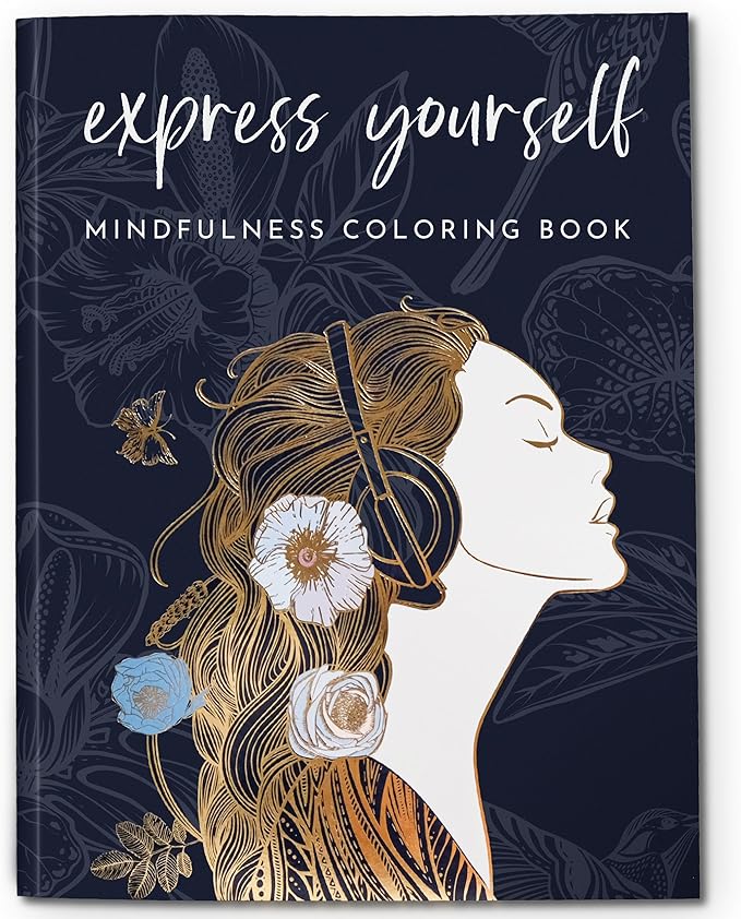 Adult Coloring Book for Women – Mindfulness Coloring Book with Personal Growth Prompts – Coloring Books for Adults Relaxation, Stress Relief, Anxiety, 8.5x11, Perforated Pages, Relaxation Gifts