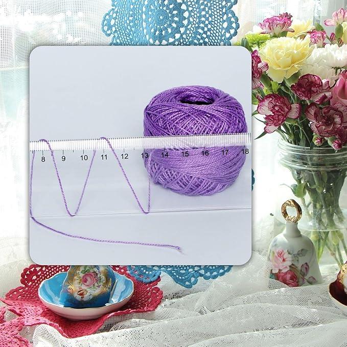 Crochet Thread 10 Balls Cardinal Size 8 for Crochet Hardanger Cross Stitch Needlepoint Hand Embroidery (Cool Color Series)