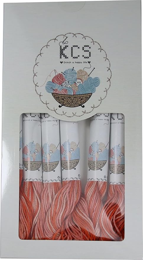 KCS Big skeins of 25 Meters Size 25 Color Variegated Cross Stitch Stranded Threads,6 skeins,106