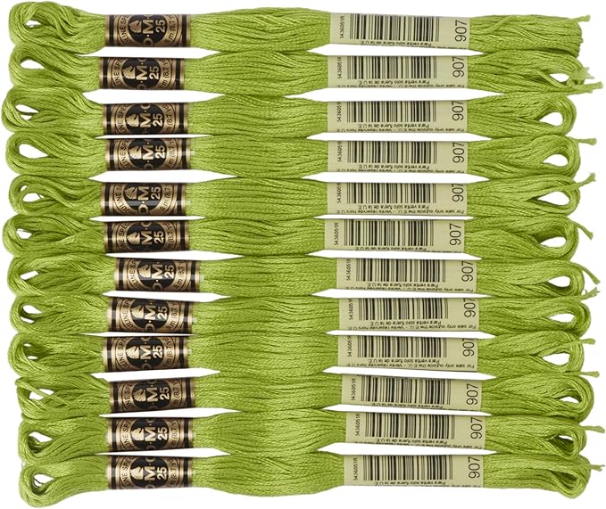 DMC 6-Strand Embroidery Cotton Floss, Light Parrot Green