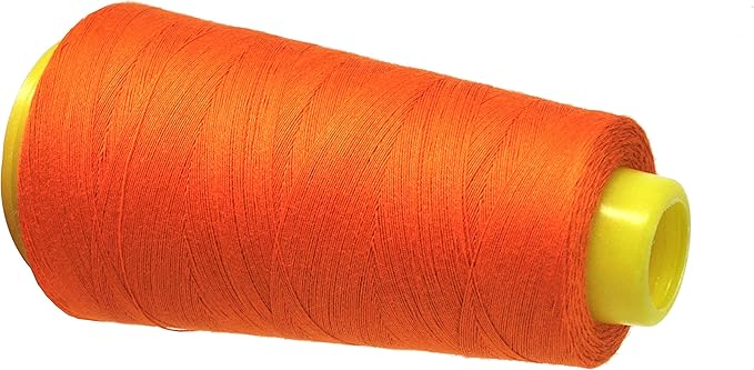Mandala Crafts Orange Thread Cones for Machine and Hand Quilting - 2400 Yds 50 WT Multiple Purpose Mercerized 100% Cotton Threads for Sewing Machine Serger Embroidery