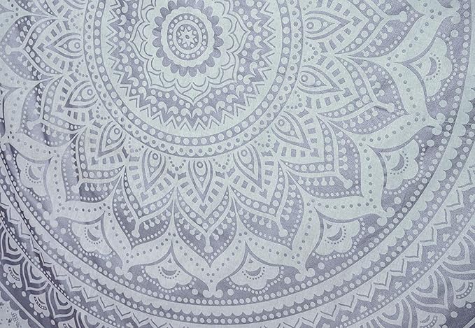 popular handicrafts hippie mandala ombre tapestry wall hanging - maditation silver gypsy bohemian hippy psychedelic dorm room decor poster 30 x 40 inch