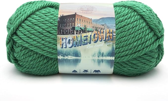 Lion Brand Yarn Hometown Yarn, Super-Bulky Yarn for Knitting, Crocheting, and Crafting, 1 Pack, Green Bay