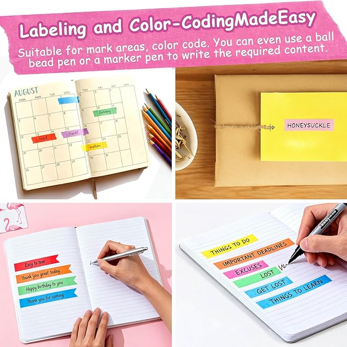 Piokio Colored Washi Tape 15 Roll Multi Pack - 492 Feet x 0.6 inch Wide Set Rainbow Solid Color Tape for Egg Decorating, DIY School Supplies, Decorative Tape, Masking Tape