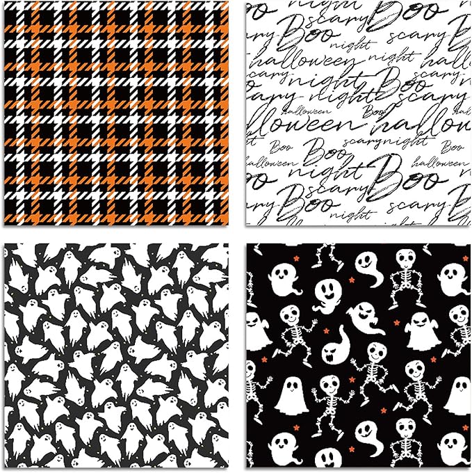 YASMEN Scrapbook Paper Pad - 6"×6” - 24 Sheets Halloween Scrapbooking Supplies Kit - 160gsm Single-Sided Pattern, Designer Planner, Junk Journal Craft Paper, Card Making Supplies