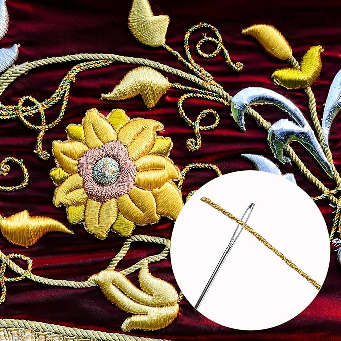 6 Skeins Embroidery Threads, Metallic Embroidery Floss Friendship Bracelet Cross Stitch Thread for Sewing Making Yarn Accessories Craft String Art Supplies (Gold + Silver)