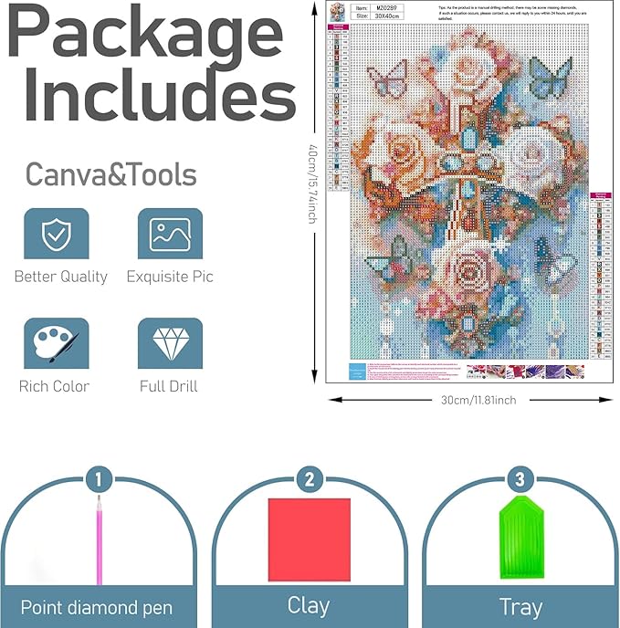 mrpwnle Diamond Painting Kits for Adults-Cross Diamond Art Kit for Adults Beginners 5D Diamond Painting Cross Flowers DIY Full Drill Diamond Art Dot Gem Art Kits,Home Wall Decor 12x16 Inch
