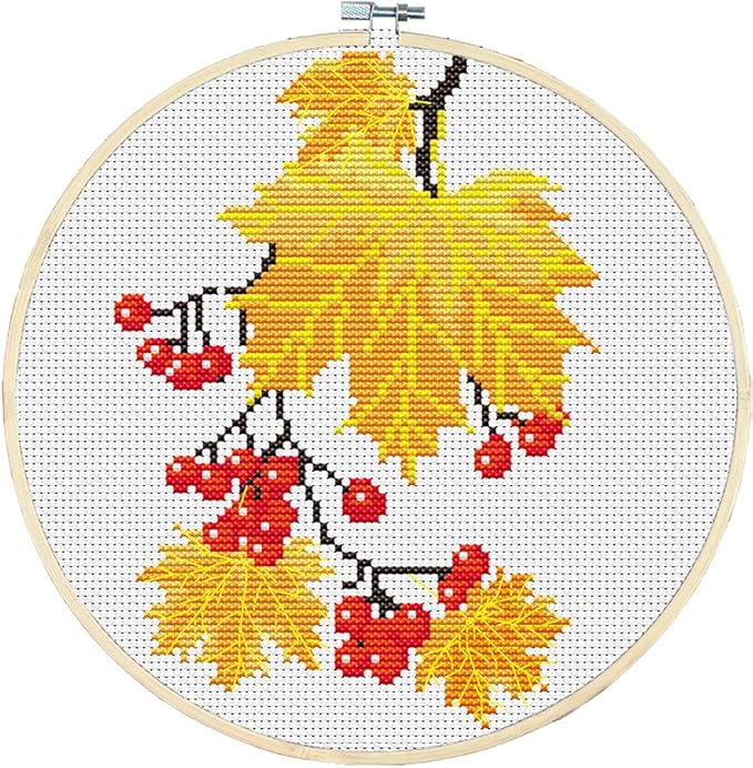 Awesocrafts Cross Stitch Kits Golden Age 11CT Stamped Patterns Easy Cross Stitching Embroidery Needlework Kit Supplies (Golden Age)