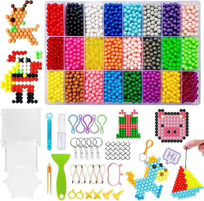 kacaga non-iron fuse beads over 6,000 beads 5mm no repeated colors arts crafts bead includes accessories set refill creative diy kit toys for kids