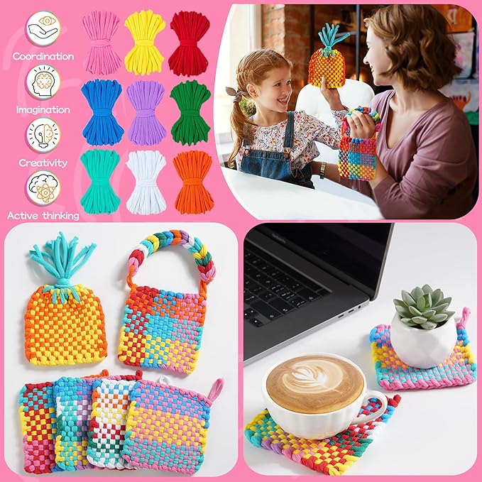 CCTVRTV Weaving Loom Kit Toys for Kids and Adults, Potholder Loops DIY Arts and Crafts for Boys and Girls Ages 5 6 7 8-12 13, Easy Potholder Loom Knitting Kits Gifts for Beginners, 252 Craft Loops.