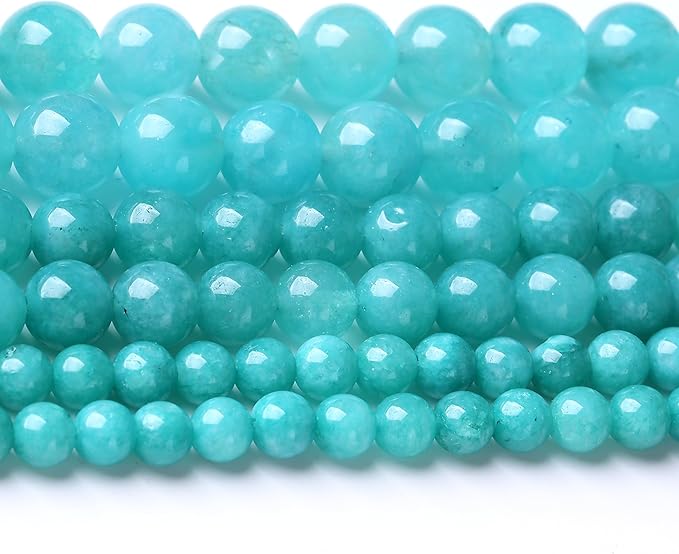 Blue Jade Stone Beads for Jewelry Making DIY Gemstone Round Crystal Bracelet Necklace 1 Strand 15.5inch 31PCS 12MM