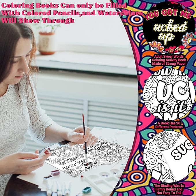 Liliful 144 Pcs Coloring Book Bulk for Adult DIY Art Stress Relief Drawing Book with Patterns, Goodie Bag Filler and Holiday Gifts