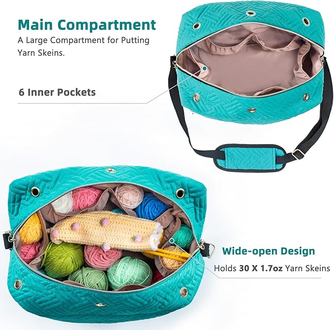 Crochet Bag Organizer - Knitting & Crocheting Yarn Storage - Yarn Holder for Accessories, Gifts