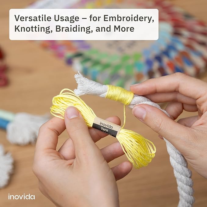 Embroidery Floss Set - 50 Colors x 16 Feet : Crafting & Sewing Thread Kit for Friendship Bracelets, Cross Stitch, Weaving for Beginners & Pros