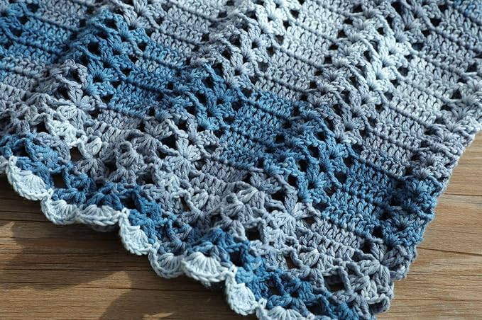 Fine Knitted and Crocheted Cotton Yarn, 100% Long Staple Cotton Yarn Multicolour Gradient Yarn, Infant Sports, 2 Packages 100 g/3.52 oz (50 g/162 yds per Strand) - sc09