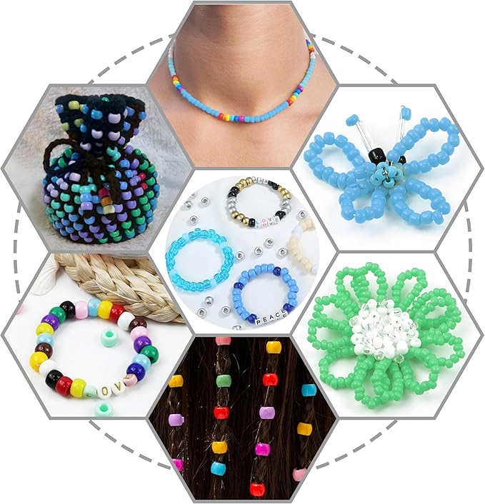 XIANNVXI 24Colours Pony Beads for Bracelet Friendship 720pcs Letter Kandi Purple Pony Beaded for Jewelry DIY Crafts Bracelet Making