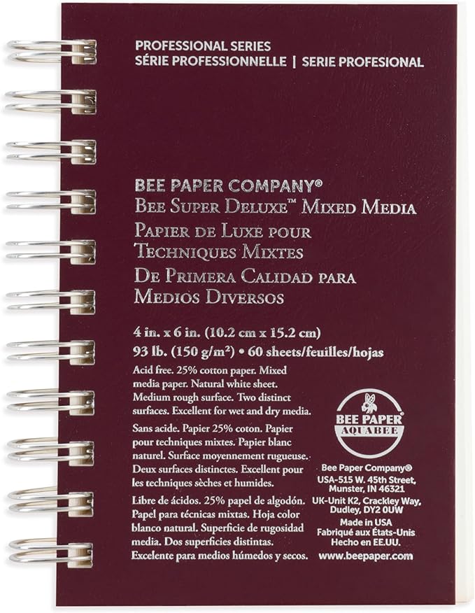 Bee Paper - 4"x 6" Super Deluxe Mixed Media Sketching Pad, 60 Sheets