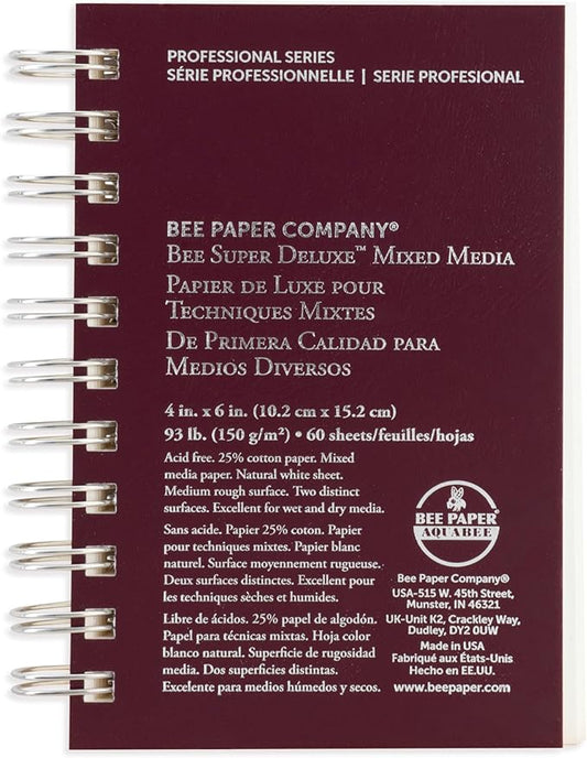 Bee Paper - 4"x 6" Super Deluxe Mixed Media Sketching Pad, 60 Sheets