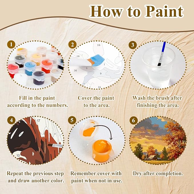 HMZephitiquc Paint by Numbers Kit for Adults Landscape, Adult Paint by Number Sunset, Landscape Painting by Numbers, Easy Acrylic Oil DIY Crafts for Gift Home Decor 16x20 in