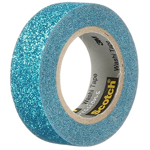 Scotch Expressions Glitter Tape.59 in x 196 in, Teal Blue Glitter, 6 Rolls (C514-BLU)