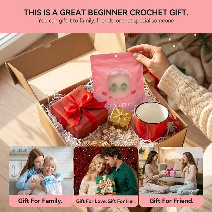 Dakytoo Crochet Kit for Beginners, Amigurumi Crocheting Animal Kits, with Step-by-Step Video Tutorials for Baby Adults Gift- 2 Pack Turtles