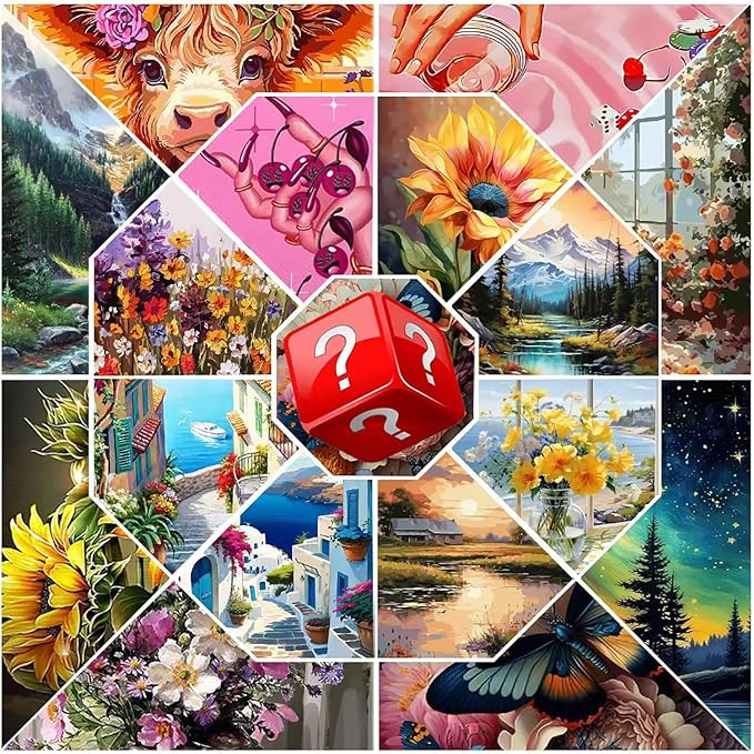WUDWL Mystery Designs Diamond Painting Kits for Adults - DIY 5D Diamond Art Kits Full Drill Diamond Dots Paintings with Diamonds Gem Art and Crafts Home Decor
