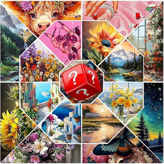 WUDWL Mystery Designs Diamond Painting Kits for Adults - DIY 5D Diamond Art Kits Full Drill Diamond Dots Paintings with Diamonds Gem Art and Crafts Home Decor