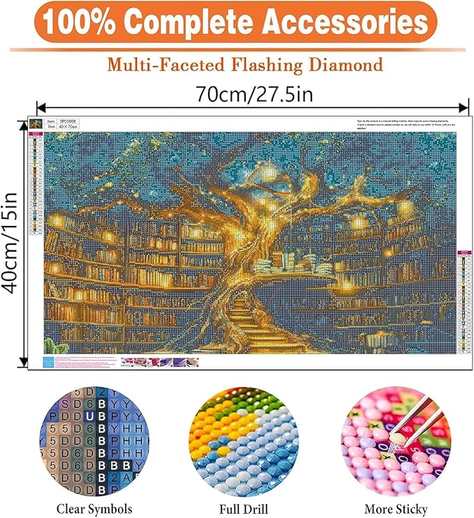 ARPADAMO Diamond Art Kits for Adults,5D Tree of Life Diamond Painting DIY Book Diamond Art Diamond Painting Kits for Adult,Round Full Drill Diamonds, Diamond Art Kits for Home Decor-15x27.5 inch