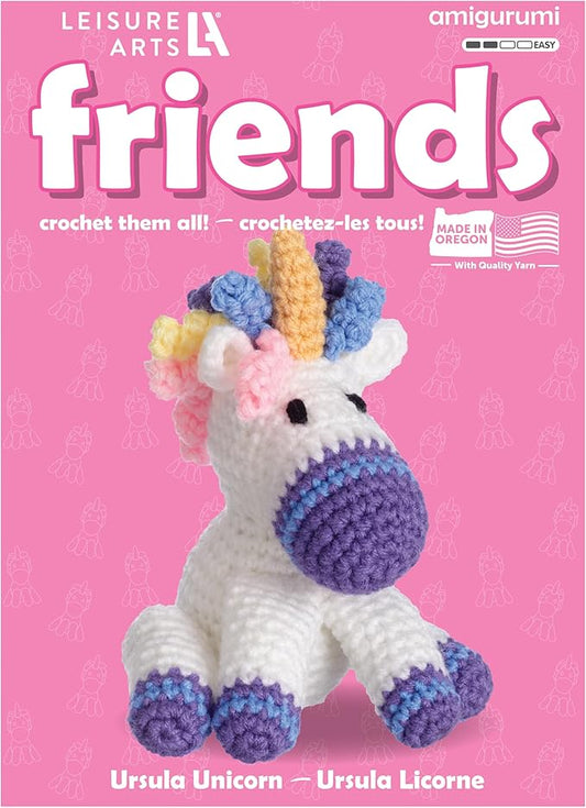 LEISURE ARTS - Crochet Kits, Friends Ursula Unicorn, 3", Crochet Kit for Beginners, Complete Kit, Animal Kits, Animal Kit, DIY Amigurumi Kits