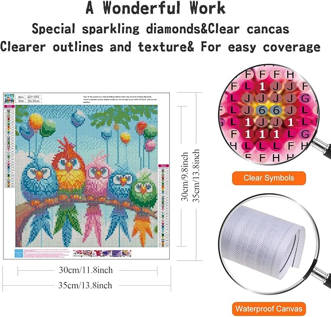 GUMITOON Diamond Art Kits for Adults-Full Drill Diamond Dots Paintings for Beginners, Round 5D Paint with Diamonds Pictures Gem Art Painting Kits DIY Crafts Kits 14"x14" QCY-092