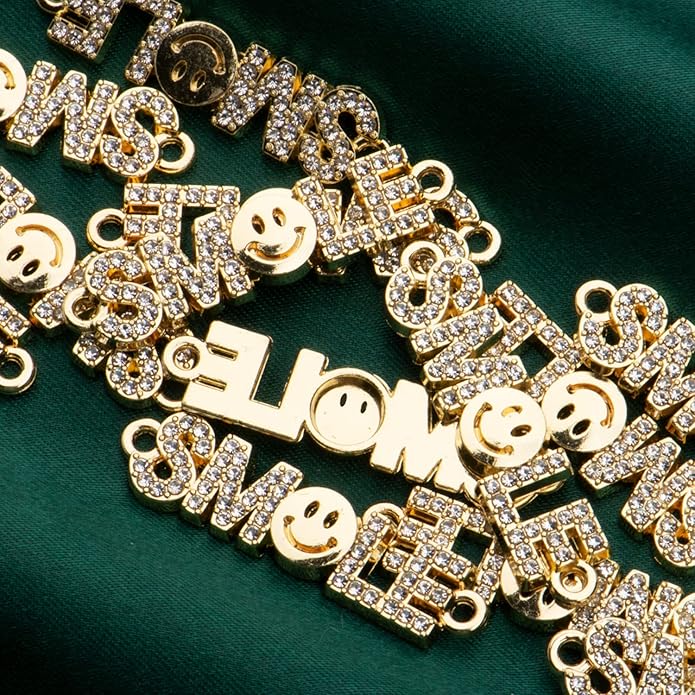 Pack of 20 Rhinestone Charms Gold Plated Pendants Pave Crystal Accessories for Necklace Bracelet Jewelry Making DIY Crafting