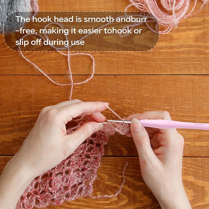 Small Size Crochet Hook Lace Crochet Needle, 1mm Crochet Hook, Ergonomic Crochet Hooks，Embroidery Thread Knitting Weaving Tool (1 mm)