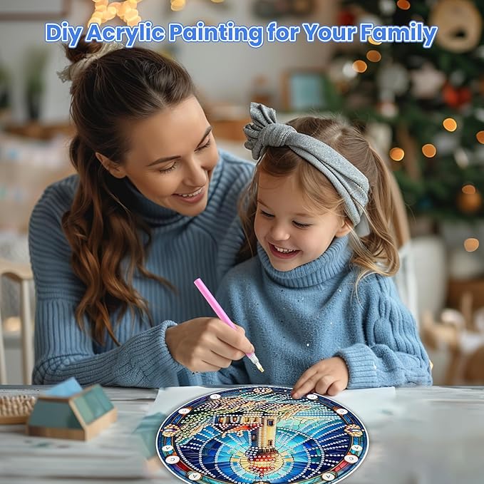 MOGTAA Hanging Diamond Art Painting Pendant Kits, 5D Lighthouse Diamond Art Kits for Adults, DIY Landscape Diamond Painting Kits Special Crystal Gem Art for Home Decor
