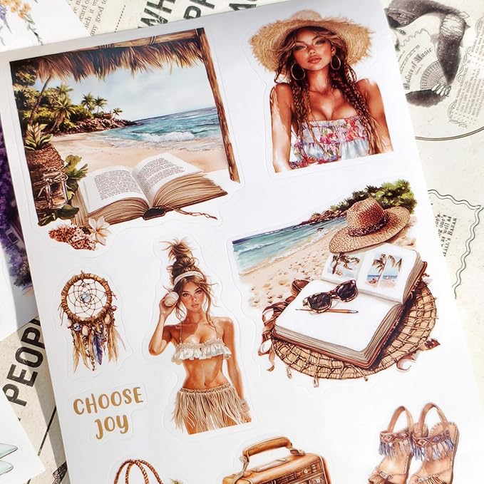 360 PCS People Stickers Book for Adults - Vintage Aesthetic Journaling Supplies Kit with Women Figures｜Scrapbooking,Card Making & Water Bottle DIY