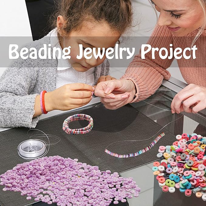 4000 Pcs Clay Beads for Bracelets Making, Polymer Spacer Flat DIY for Jewelry Necklace Earring Making Kit, Preppy Aesthetic Heishi Heshie Thin Disk Beads Assortments Set 4 6 8MM (SK-23, 6MM)