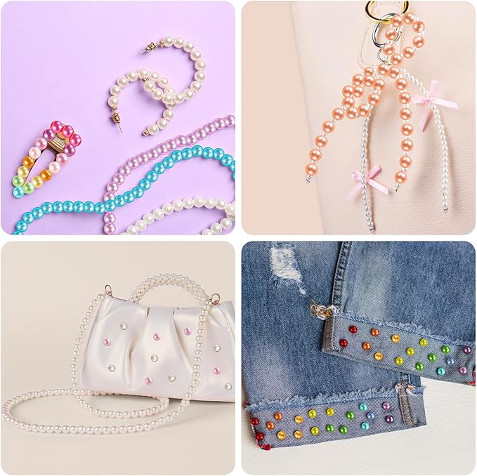 2085pcs Pearl Beads, 32 Colors Colorful Round Beads for Bracelets, Pearl Bead for Jewelry Making, Bracelet Making Kit with Gold Spacer Letter Bead for Crafting Bracelet Necklace Earrings DIY