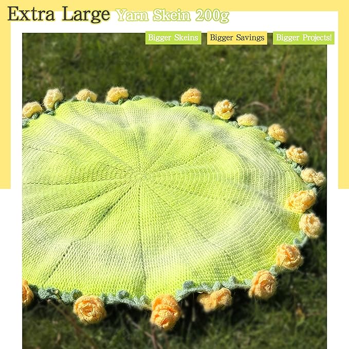 Katech Ombre Yarn for Crocheting-Large Skein of Gradient Yarn Cake-2 Pack of 200g/7.05 oz-80% Acrylic,20% Nylon- #4 Medium-Perfect for Star Blankets, Scarves, Shawls and Garments (J)