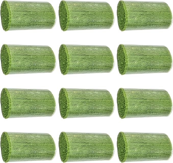 Yglnden 12 Rolls Latch Hook Kit Colorful Yarn Bundles Cut Rug DIY Latch Hook Yarn for Handmake Craft Sewing Knitting for Adults (Green #31)