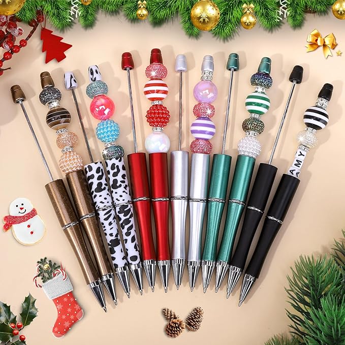 Zifengcer 192Pieces DIY Beaded Pens Kit - Beads beadable Supplies Bulk Diamond Art Pen,Beads for pens Making kit