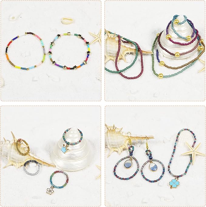Size 2mm Seed Beads About 16800pcs 28 Colors in Grid Storage Box 12/0 Small Seed Beads for Bracelet Jewelry Making
