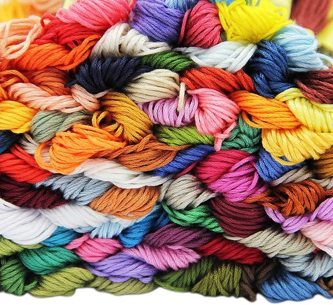 ATDAWN Rainbow Color Embroidery Thread,Cross Stitch Threads, Bracelets Floss, Crafts Floss, 150 Skeins