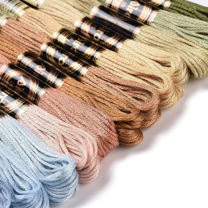 FASHEWELRY 105 Yards Crewel Cross Stitch Floss for Jewelry Making, 1mm Polyester Embroidery Floss Thread Embroidery Thread Bulk for Bracelet Knitting Stitch Supply (Rainbow)