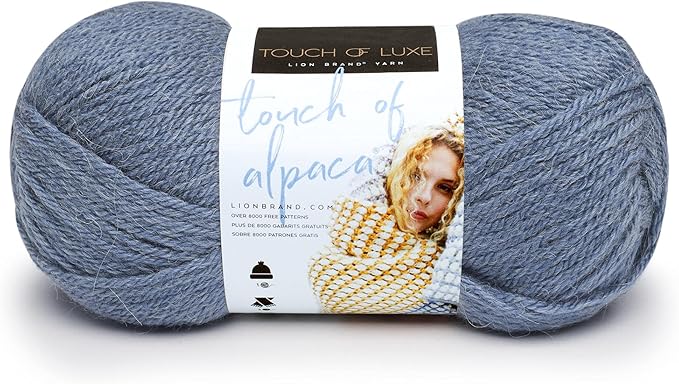 Lion Brand Yarn (1 Skein) Touch of Alpaca Yarn, Dusty Blue
