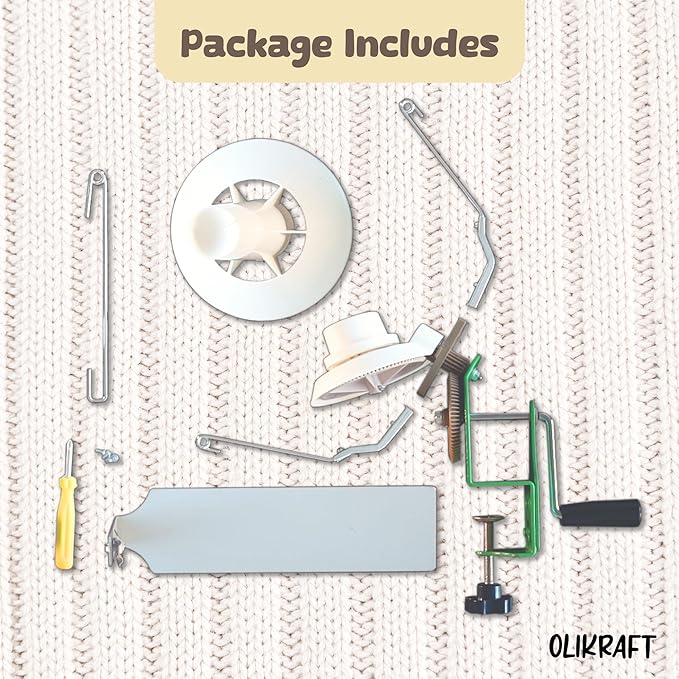 Olikraft Large Yarn Winder Large Capacity 10-16 oz - Hand Operated Metal Jumbo Yarn Winder - Durable Crochet Tools & Accessories