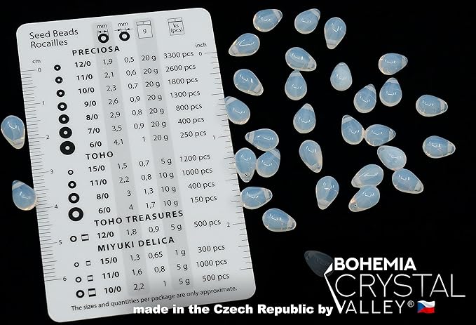 120+ Bead Kit of 6x9mm Pendant Drop Beads - Teardrop Glass Beads for Jewelry Making Set in 4 Opal Colors: White, Pink, Dark Pink, Grass Green