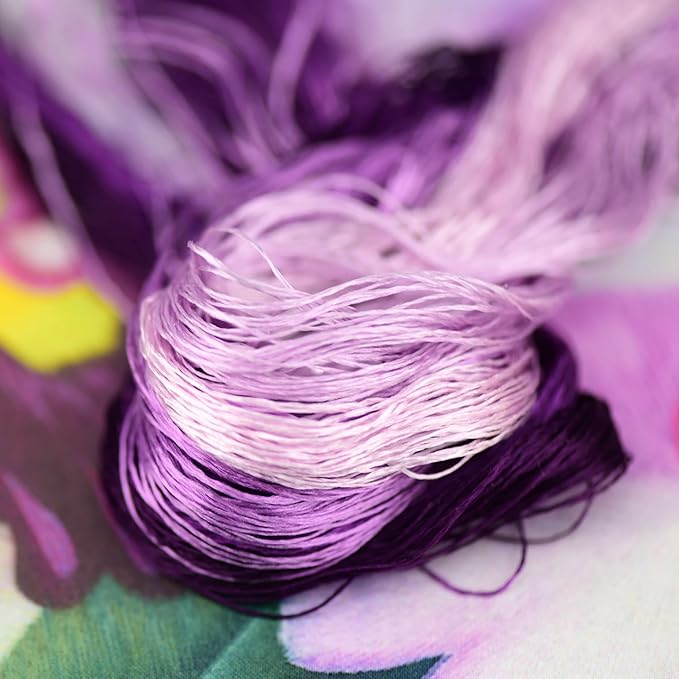 4 Skeins Mulberry Silk Floss Embroidery Thread Floss-Cross Stitch Threads China Silk Woven Jewelry Threads DIY Sewing Kits (14)
