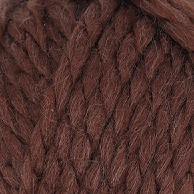 Estako Cozy Thick & Quick Yarn 20% Wool 80% Acrylic Soft Super Bulky Weight #6 Knitting and Crocheting Yarn 3.52 oz (100gr) 65 yds (60 m) (57037-Brown)