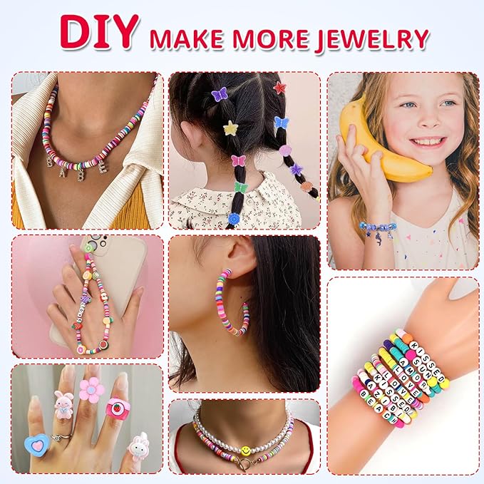 AIPRIDY 3200 Pcs Girls Toys Bracelet Making Kit, Unicorn/Mermaid Clay Beads Jewelry Activity Kit, DIY Crafts Birthday Christmas Gifts for Girls Ages 5 6 7 8 9 10 11 12 Years Old (Sapphire Blue)